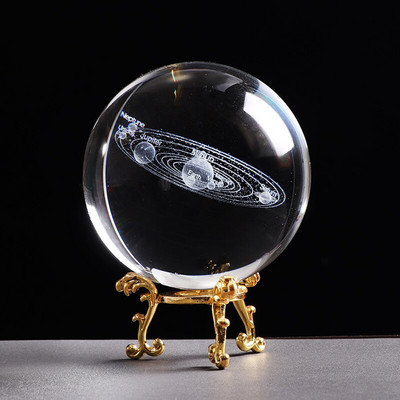6 cm-es lézergravírozott Naprendszer golyó 3D miniatűr bolygók Naprendszer üveggömb dísz lakberendezési ajándék Astrophile számára