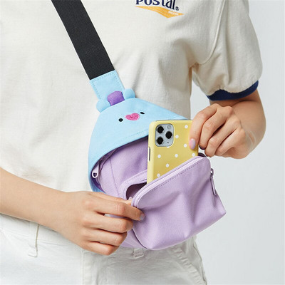 Kpop Bangtan Boys Mode Crossbody krūšu soma sievietēm Jauki mini tālruņu maki Kosmētikas ceļojumu uzglabāšanas somas Dāvanas