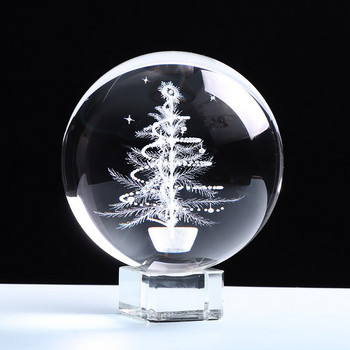 60/80MM 3D коледен Дядо Коледа или дърво, кристална топка, стъклена сфера, кристален занаят за хубав подарък, домашен декор, коледни подаръци за рожден ден
