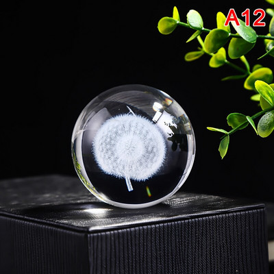 3D faragott kristálygömb papírnehezék állvánnyal gyógyító üveggömb miniatűr üvegmodell esztétikai kézműves 60 mm-es lakberendezés