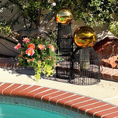 20 CM bumbiņas skatīšanās dārza spogulis globuss, dobas atstarojošas bumbiņas pulētas āra spīdīga pagalma nerūsējošā tērauda zelta diskobumba