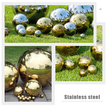 20CM топка, гледаща градинско огледало, глобус, сфера, кухи светлоотразителни топки, полирани, открит лъскав двор, златна диско топка от неръждаема стомана