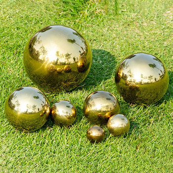 Μπάλα 20 εκατοστών με θέα στον κήπο καθρέφτη σφαιρική σφαίρα κοίλες αντανακλαστικές μπάλες γυαλισμένες υπαίθριες γυαλιστερές αυλές από ανοξείδωτο χάλυβα Χρυσή μπάλα ντίσκο