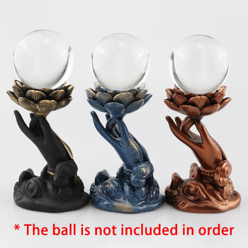 Buddha Hand Display Stand Crystal Glass Lens Ball Divination Photography Lensball Base 50 60mm 80mm Guanyin Magic Sphere Holder