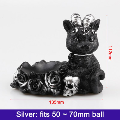 Vintage egyiptomi macskaistennő szobrocska kijelző állvány kristályüveg lencse golyós fotózás lensball alap mágikus gömb tojásgömb tartó