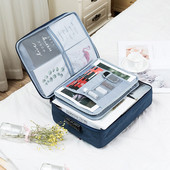 Lielas ietilpības daudzslāņu dokumentu biļetes Glabāšanas soma Sertifikāts Failu organizētāja futrālis Mājas Ceļojumu pases portfelis ar slēdzeni