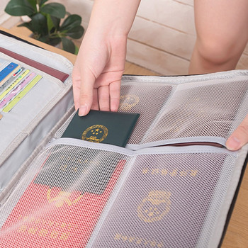 Голям капацитет Многослойни документи Билети Чанта за съхранение Сертификат Файл Органайзер Калъф Домашно пътуване Паспорт Куфарче с ключалка