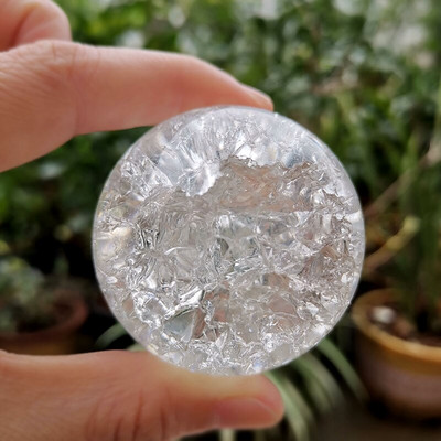 4/5/6cm Crystal Ice Crack Ball Sfera de sticla Feng Shui Ornament Fântână de apă stâncoasă Bonsai Ball Home Decor Figurină