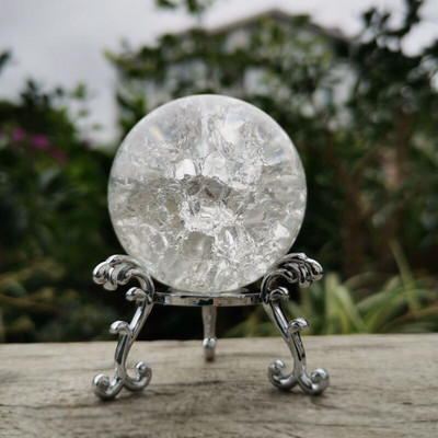 4/5/6cm Crystal Ice Crack Ball Sfera de sticla Feng Shui Ornament Fântână de apă stâncoasă Bonsai Ball Home Decor Figurină