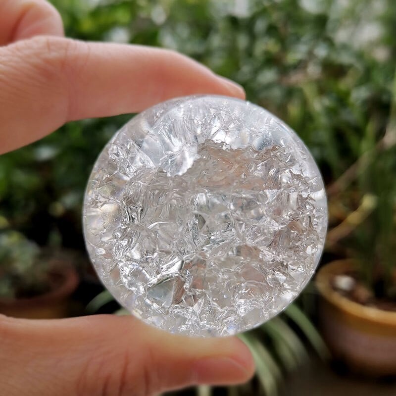 4/5/6cm Crystal Ice Crack Ball Sfera de sticla Feng Shui Ornament Fântână de apă stâncoasă Bonsai Ball Home Decor Figurină