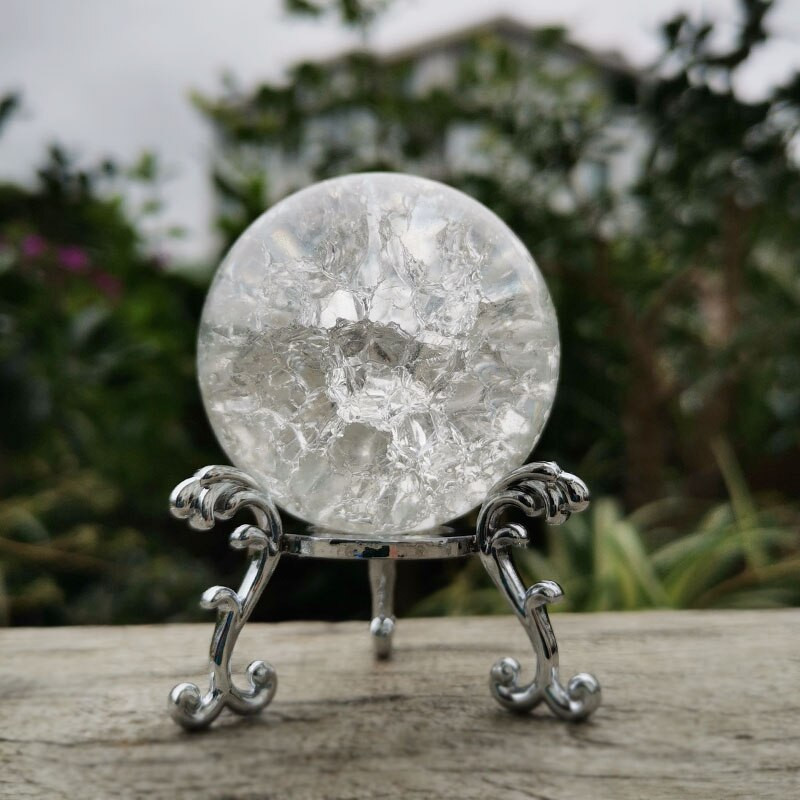 4/5/6cm Crystal Ice Crack Ball Sfera de sticla Feng Shui Ornament Fântână de apă stâncoasă Bonsai Ball Home Decor Figurină