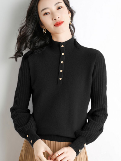 Dámsky tenký pletený sveter s gombíkmi