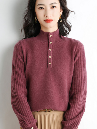 Dámsky tenký pletený sveter s gombíkmi