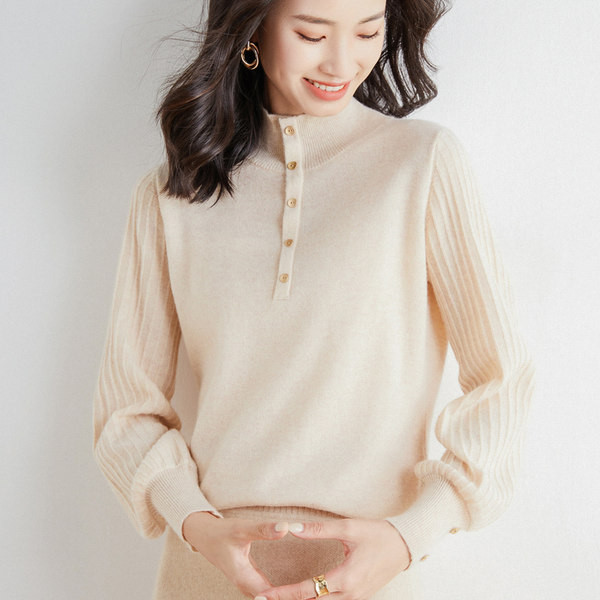 Dámsky tenký pletený sveter s gombíkmi