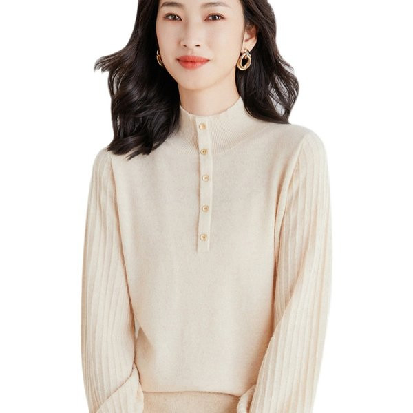 Dámsky tenký pletený sveter s gombíkmi