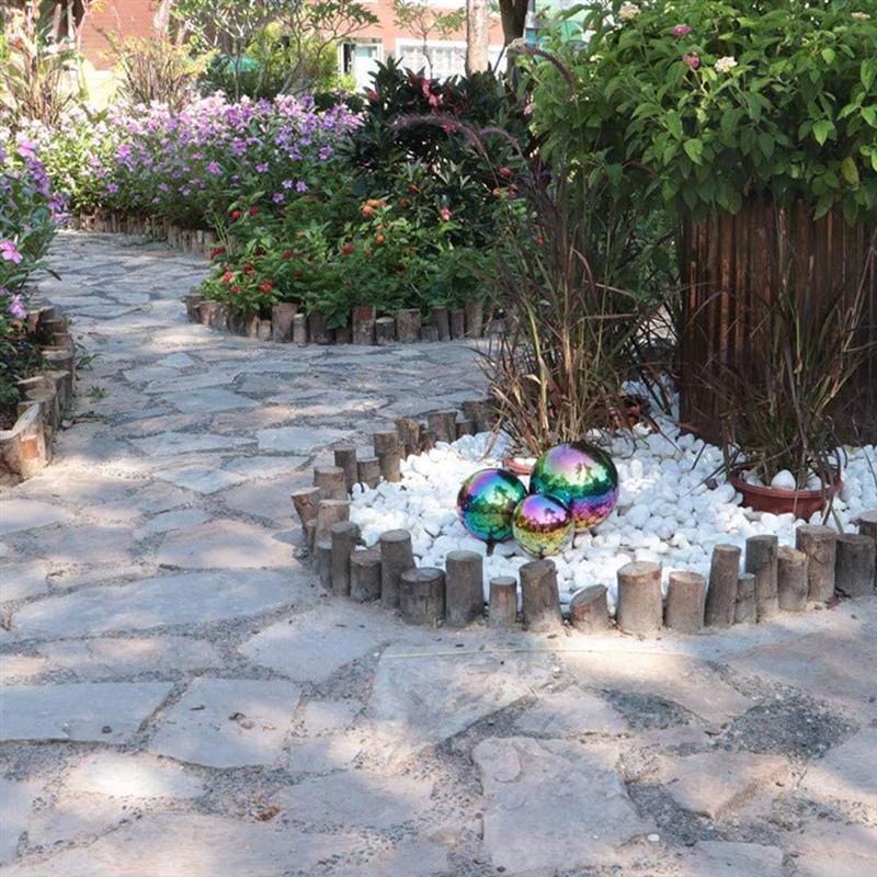 Glob reflectorizant de grădină din oțel inoxidabil, 3 buc, bile de grădină, oglindă, minge lustruită, decor de grădină, sferă strălucitoare