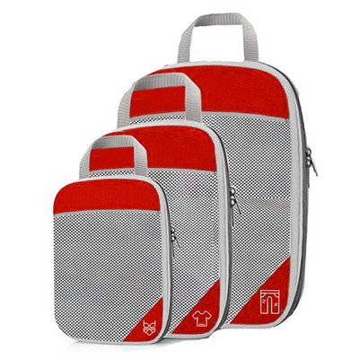 3PCS Travel Compresible Storage Set Set, Portable Packing Cubes Organizer αποσκευών, Mesh Visual Bagage Storage