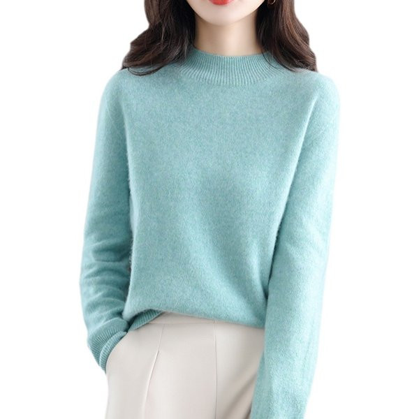 Δωρεάν μοτίβο γυναικείο πουλόβερ με οβάλ λαιμόκοψη