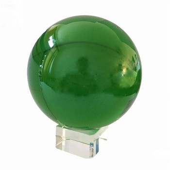 80 мм ярко зелен цвят фън шуй кристална взираща се сферична топка за реквизит на фото кабина и парти декорации