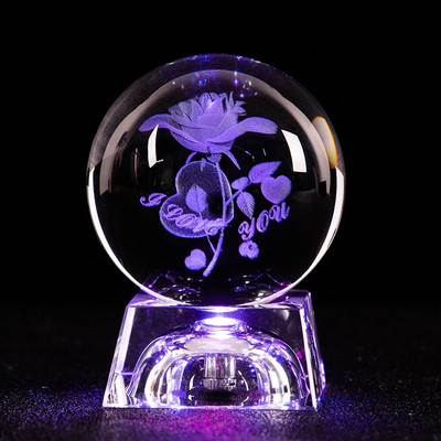 3D Naprendszer bolygók Kristálygömb tiszta szarvas lézergravírozott üveggolyó gömbgömb miniatűr irodai lakberendezés 60mm