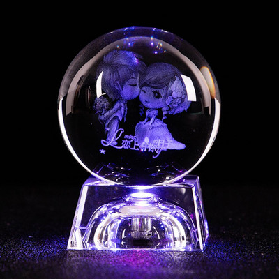 3D Naprendszer bolygók Kristálygömb tiszta szarvas lézergravírozott üveggolyó gömbgömb miniatűr irodai lakberendezés 60mm