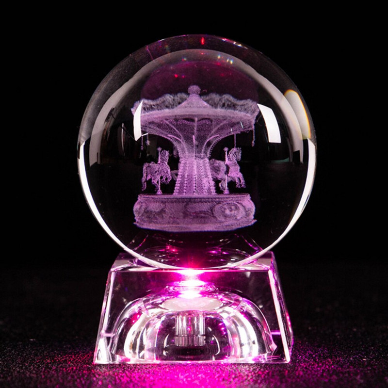 3D Naprendszer bolygók Kristálygömb tiszta szarvas lézergravírozott üveggolyó gömbgömb miniatűr irodai lakberendezés 60mm