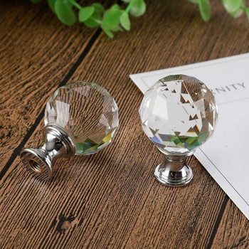 2бр. Прозрачна кристална стъклена топка Финиална горна капачка на лампата Диамантено копче за абажур