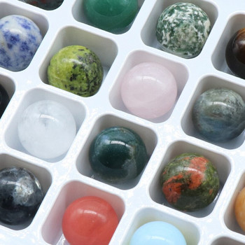 16 мм естествени кристални топки, кварцови камъни, мъниста, лечебна рейки чакра, енергийна сфера, фотография, топка за лещи, реквизит, глобус с подаръчна кутия