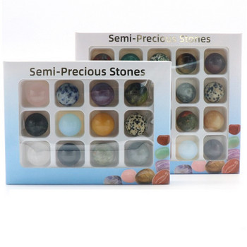 16 мм естествени кристални топки, кварцови камъни, мъниста, лечебна рейки чакра, енергийна сфера, фотография, топка за лещи, реквизит, глобус с подаръчна кутия