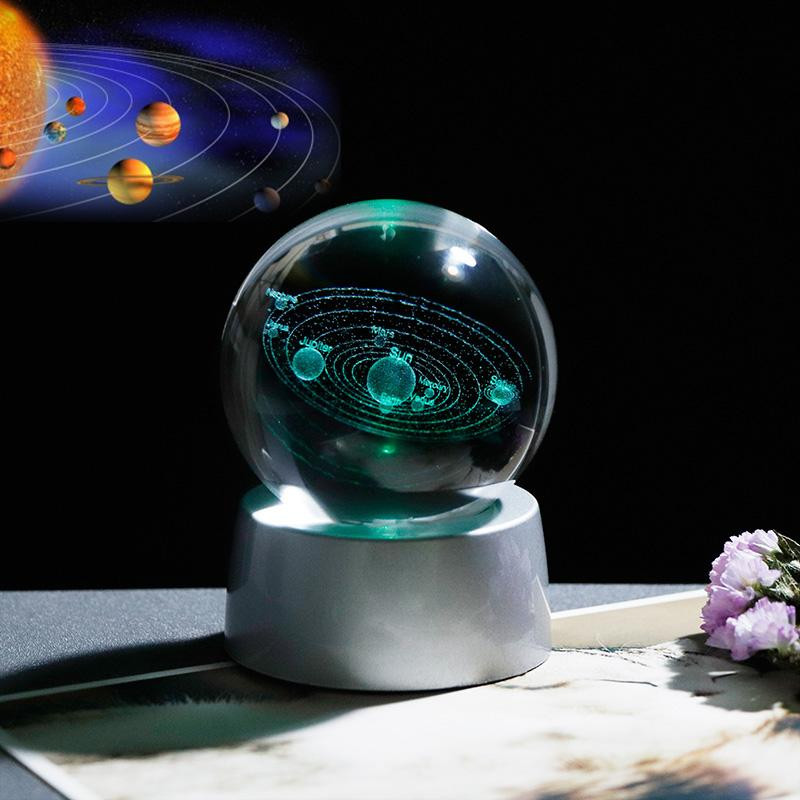 Crystal Solar System ajándéklabda tölthető színes LED-alapüveggel Planets Ball Party Favors Ajándék ajándék Astrophile A1-nek