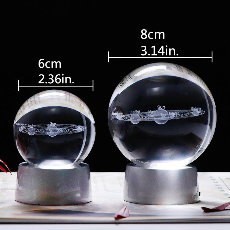 Crystal Solar System ajándéklabda tölthető színes LED-alapüveggel Planets Ball Party Favors Ajándék ajándék Astrophile A1-nek