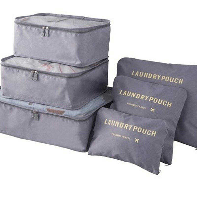 Foleable 6 bucăți geantă de călătorie impermeabilă, organizator de bagaje, cuvertură, pătură, geantă de depozitare, valiză, pungi de ambalare, pungi cub