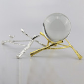 Метална стойка за дисплей за кристална стъклена топка за обектив 60 80 100 мм Основа за топка за гадателска фотография Голяма магическа сфера Държач за глобус