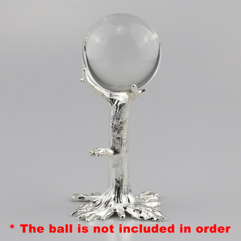 Метална стойка за дисплей Кристална стъклена топка за обектив Голяма основа за топка за гадаене на фотография 60 80 100 мм Голяма магическа сфера Държач за глобус