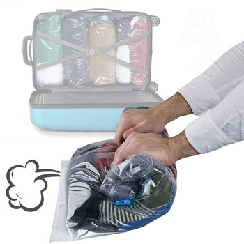 Τσάντες αποθήκευσης κενού συμπίεσης 6 PC Roll-up Αναδιπλούμενες τσάντες εξοικονόμησης χώρου ταξιδιού Πλαστικές συμπιεσμένες τσάντες αποθήκευσης ρούχων για το σπίτι