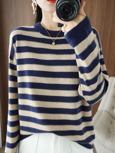 Ανοιξιάτικο φθινοπωρινό γυναικείο μακρυμάνικο πουλόβερ