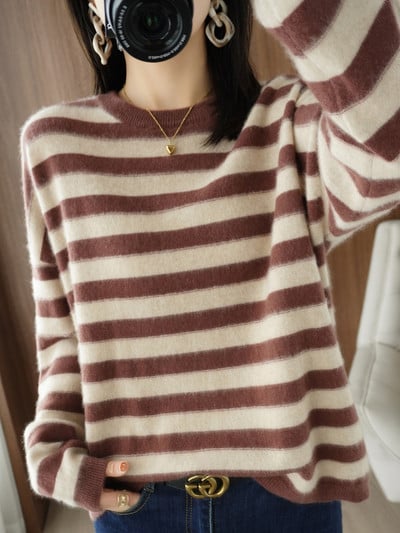 Ανοιξιάτικο φθινοπωρινό γυναικείο μακρυμάνικο πουλόβερ