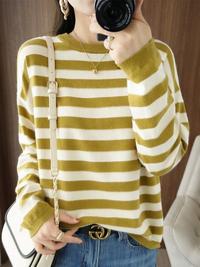 Ανοιξιάτικο φθινοπωρινό γυναικείο μακρυμάνικο πουλόβερ