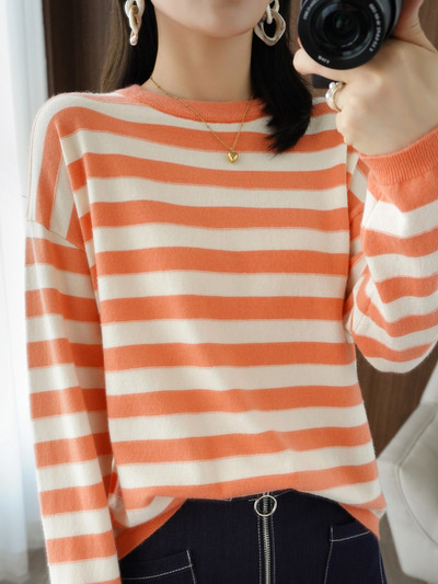 Ανοιξιάτικο φθινοπωρινό γυναικείο μακρυμάνικο πουλόβερ