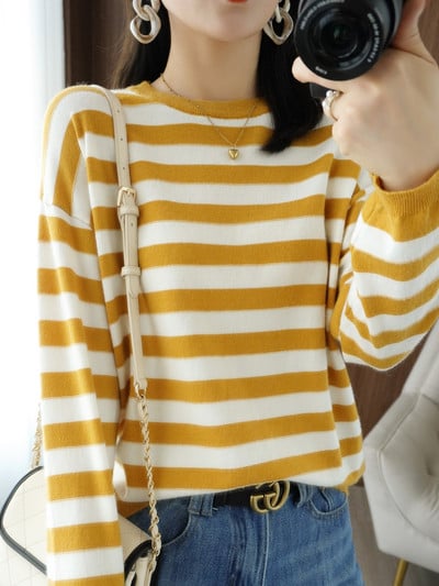 Ανοιξιάτικο φθινοπωρινό γυναικείο μακρυμάνικο πουλόβερ