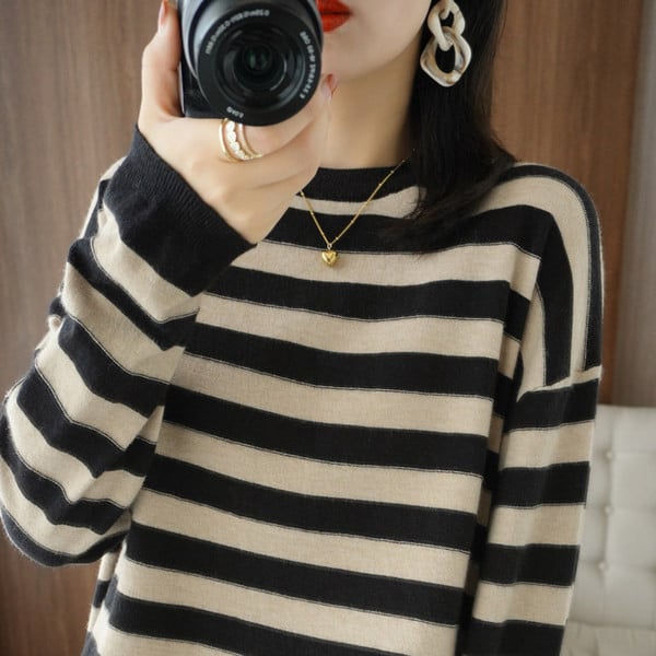 Ανοιξιάτικο φθινοπωρινό γυναικείο μακρυμάνικο πουλόβερ