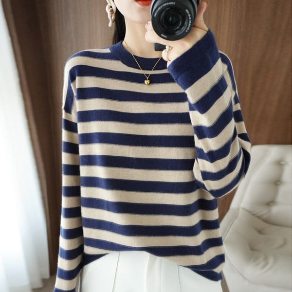 Ανοιξιάτικο φθινοπωρινό γυναικείο μακρυμάνικο πουλόβερ