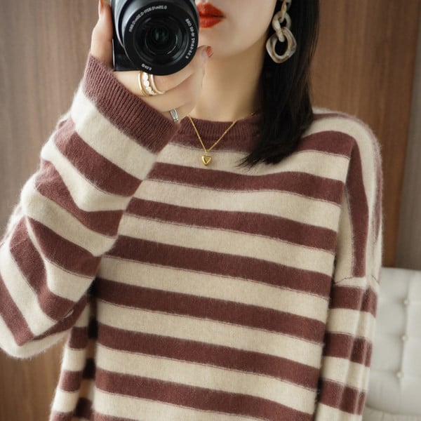 Ανοιξιάτικο φθινοπωρινό γυναικείο μακρυμάνικο πουλόβερ