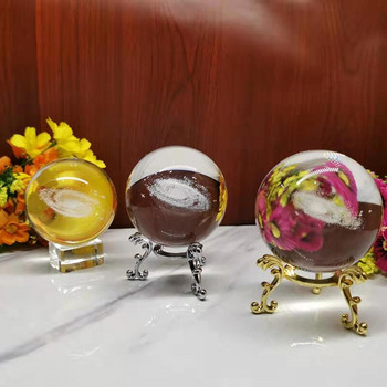Διαμέτρου 6cm Globe Galaxy Miniatures Κρυστάλλινη σφαίρα 3D με λέιζερ χαραγμένη γυάλινη σφαίρα χαλαζία Διακόσμηση σπιτιού Αξεσουάρ Δώρα