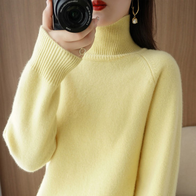 Rudens-žiemos megztinis su polo apykakle - daug spalvų