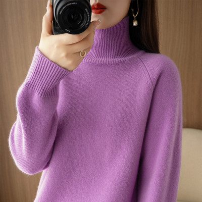 Rudens-žiemos megztinis su polo apykakle - daug spalvų