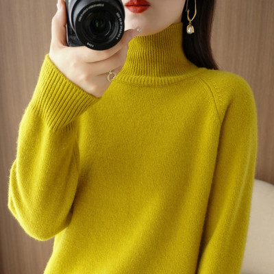 Rudens-žiemos megztinis su polo apykakle - daug spalvų