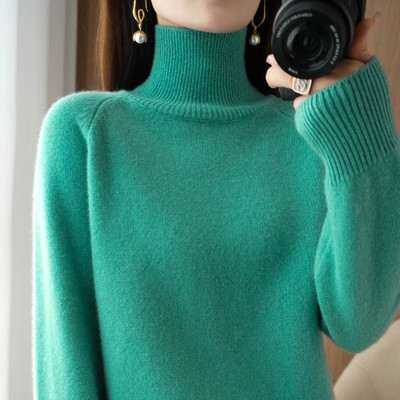 Rudens-žiemos megztinis su polo apykakle - daug spalvų