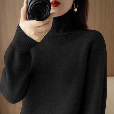 Rudens-žiemos megztinis su polo apykakle - daug spalvų