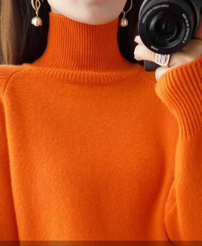 Rudens-žiemos megztinis su polo apykakle - daug spalvų